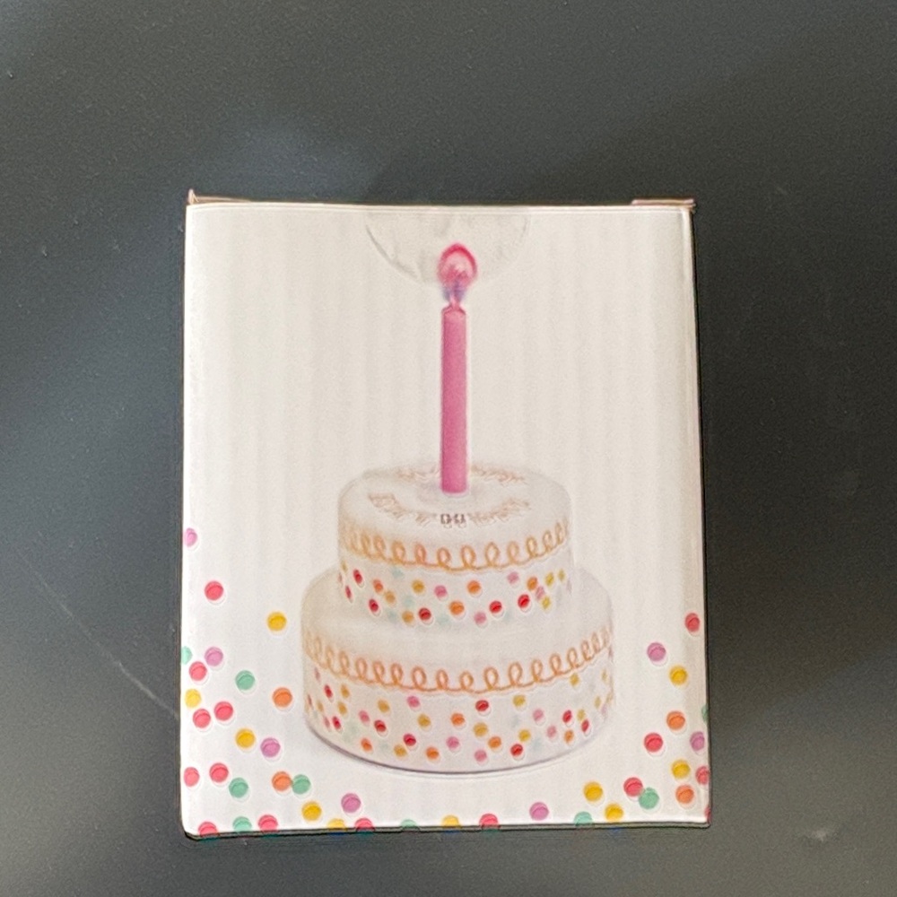 New In Box Two's Company Porcelain Birthday Cake Candleholder - Multicolor - Picture 2 of 5